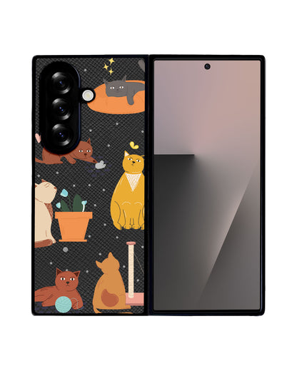 Android Flip / Fold Leather Grip - Playful Cat