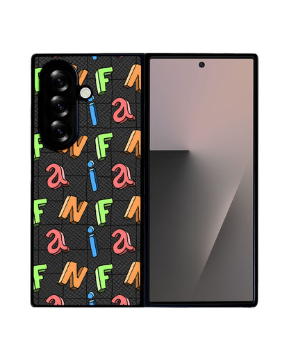 Android Flip / Fold Leather Grip - Playful Monogram