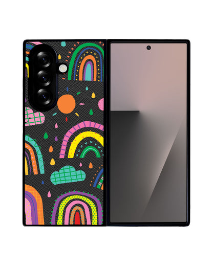 Android Flip / Fold Leather Grip - Rainbow