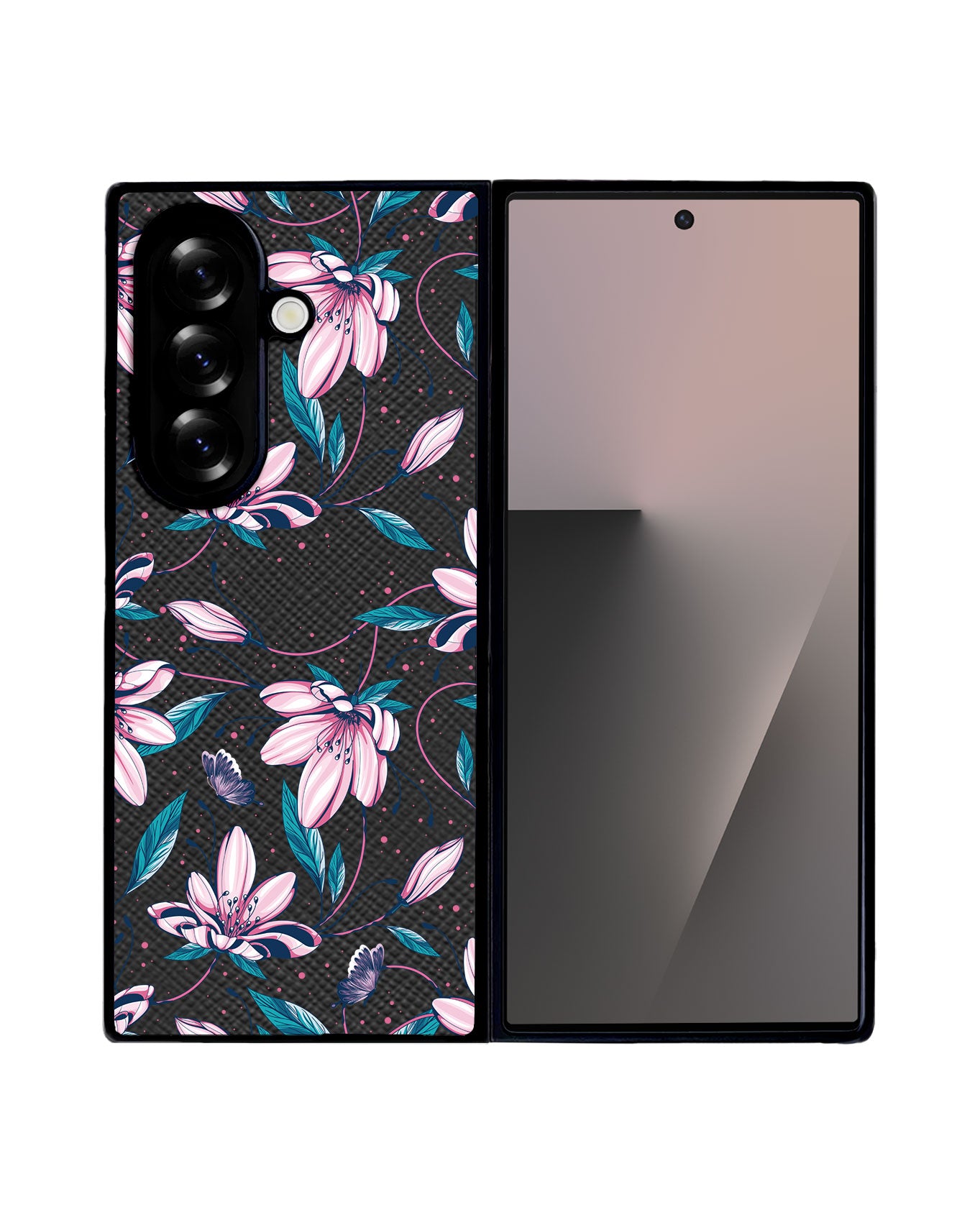 Android Flip / Fold Leather Grip - Pink Tulip