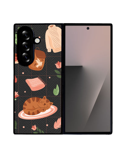 Android Flip / Fold Leather Grip - Sleepy Autumn