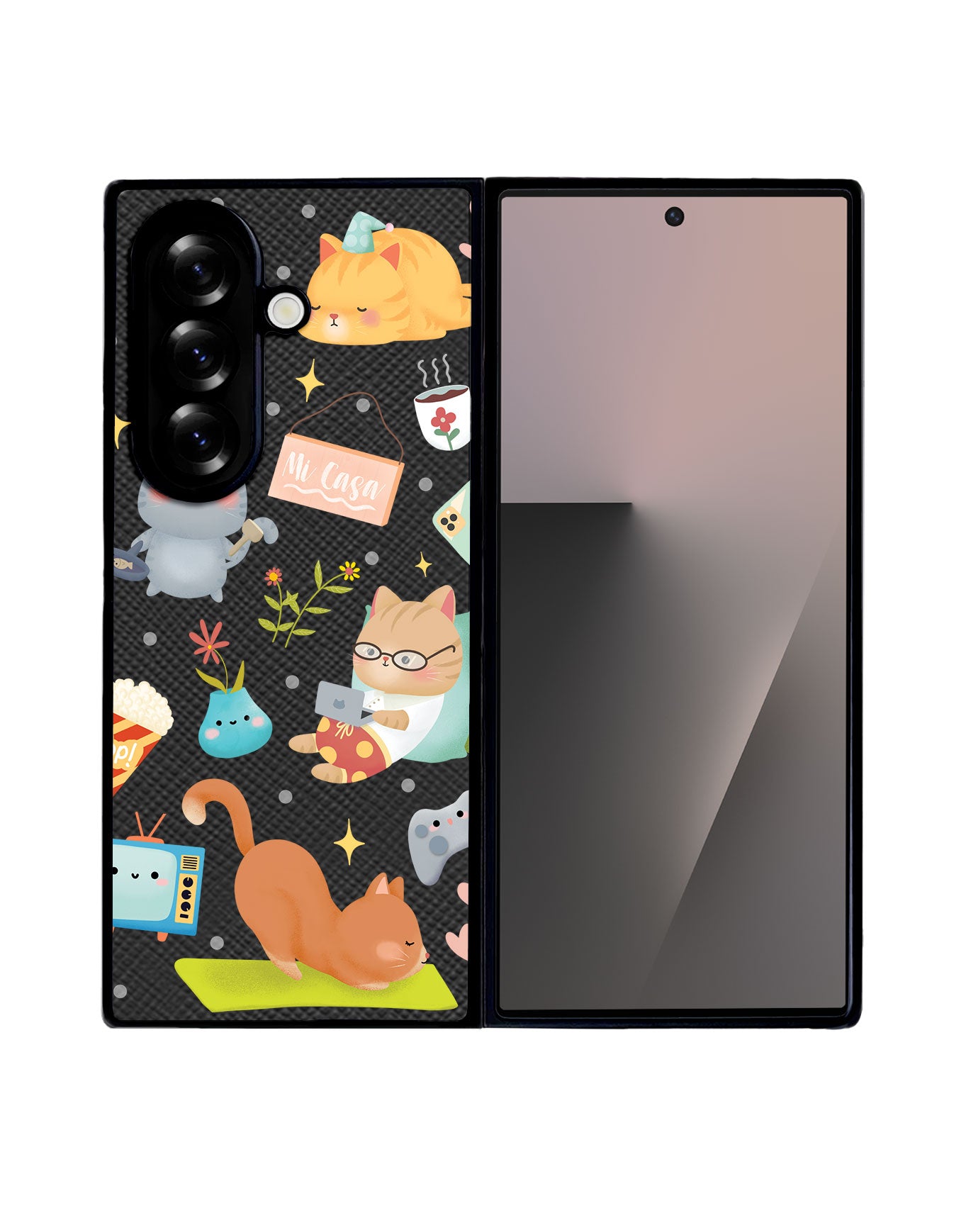 Android Flip / Fold Leather Grip - Stay Home