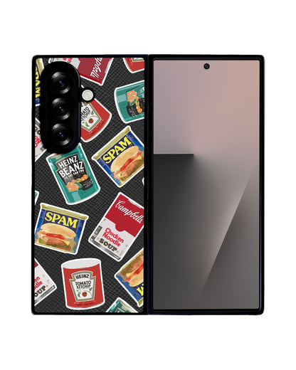 Android Flip / Fold Leather Grip - Tinned Food