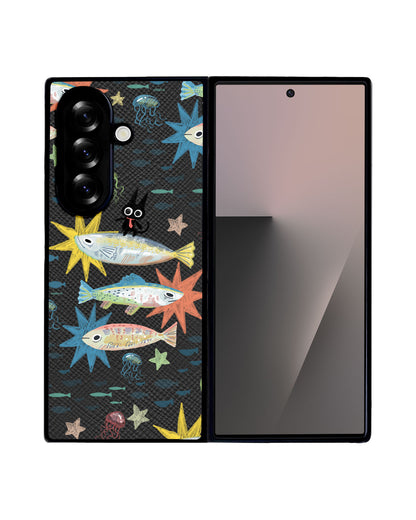 Android Flip / Fold Leather Grip - The Fish Surfer