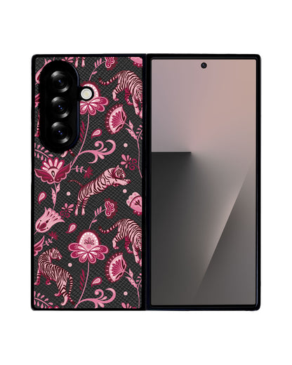 Android Flip / Fold Leather Grip - Tiger & Floral 2.0