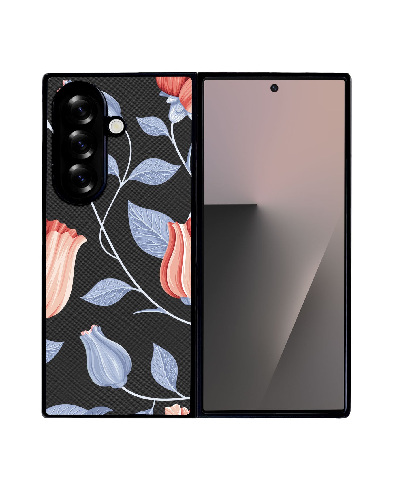 Android Flip / Fold Leather Grip - Red Tulip