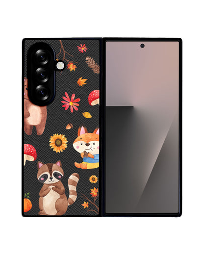 Android Flip / Fold Leather Grip - Autumn Animals