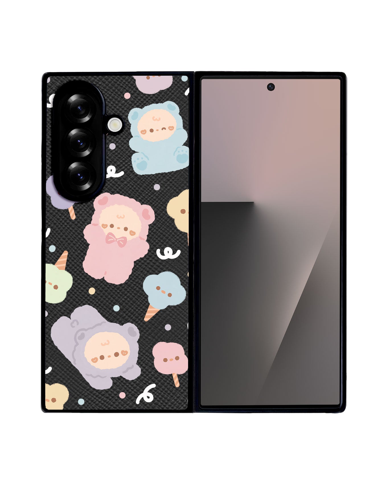 Android Flip / Fold Leather Grip - Cotton Teddy