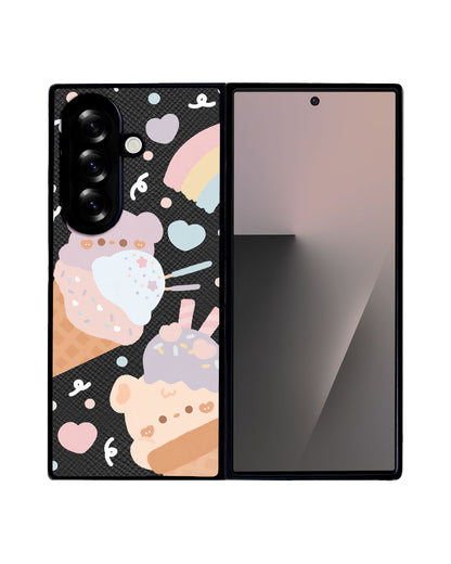 Android Flip / Fold Leather Grip - Ice Cream for Teddy