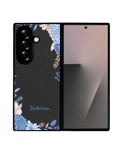 Android Flip / Fold Leather Grip - Blue Florals