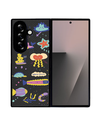 Android Flip / Fold Leather Grip - Ocean World