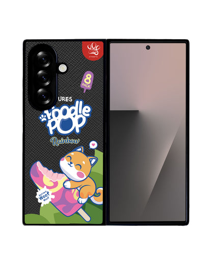 Android Flip / Fold Leather Grip - Poodle Pop