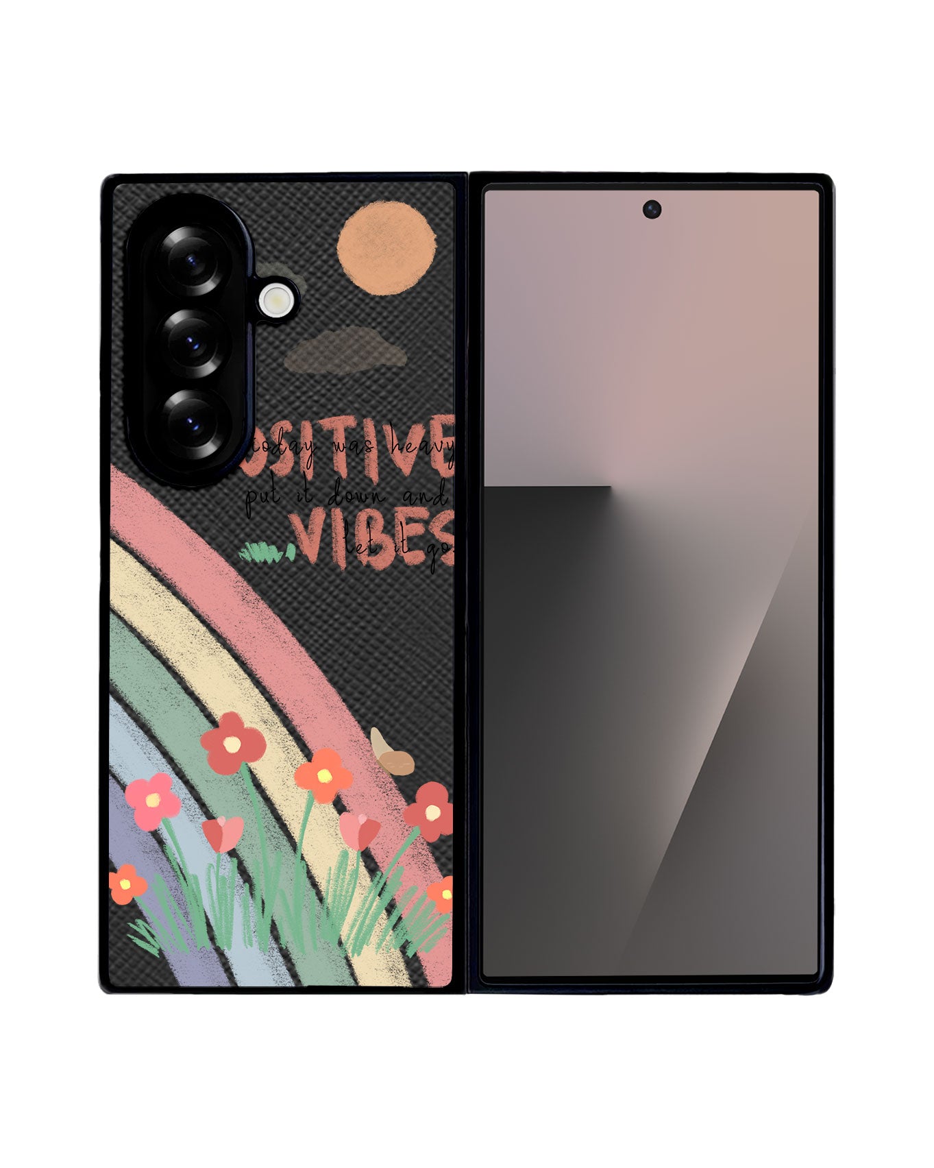 Android Flip / Fold Leather Grip - Positive Vibes