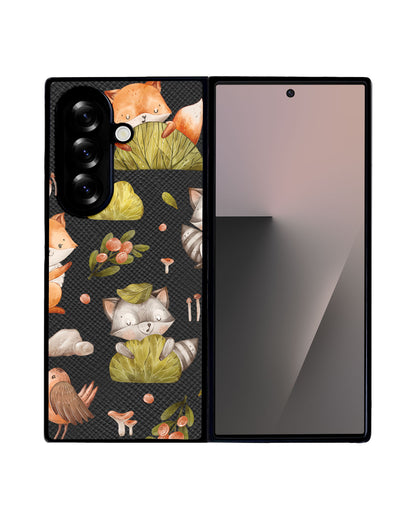 Android Flip / Fold Leather Grip - Racoon and Friends
