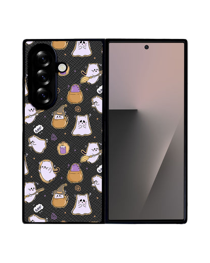 Android Flip / Fold Leather Grip - Spooky Cat