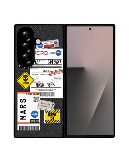 Android Flip / Fold Leather Grip - Ticket to Mars