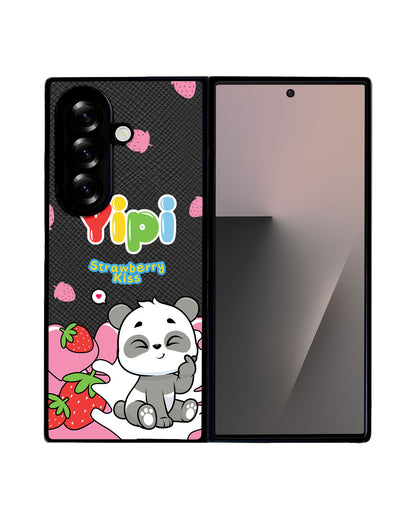 Android Flip / Fold Leather Grip - Yipi Strawberry Kiss