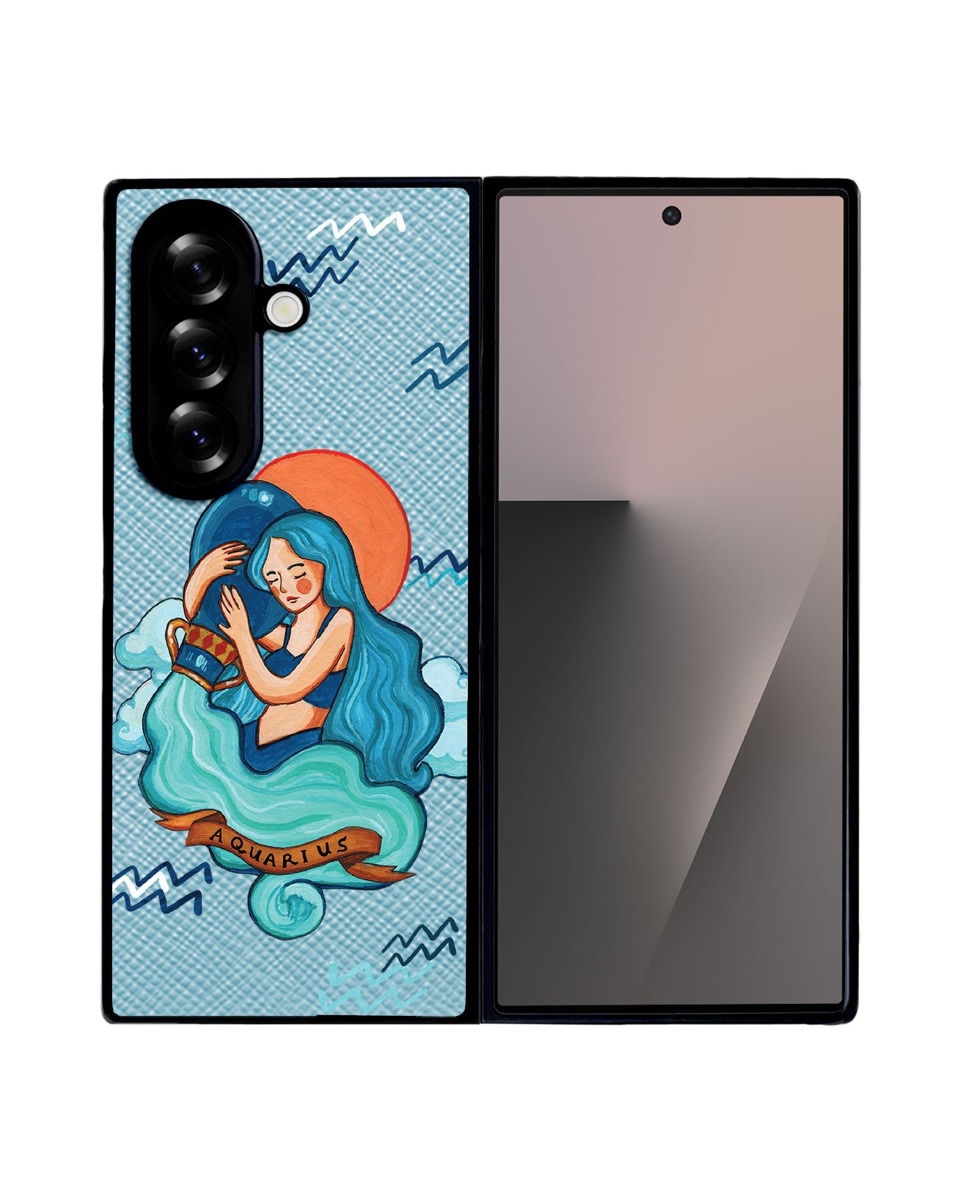 Android Flip / Fold Leather Grip - Aquarius