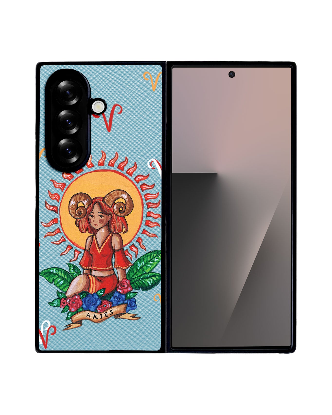 Android Flip / Fold Leather Grip - Aries