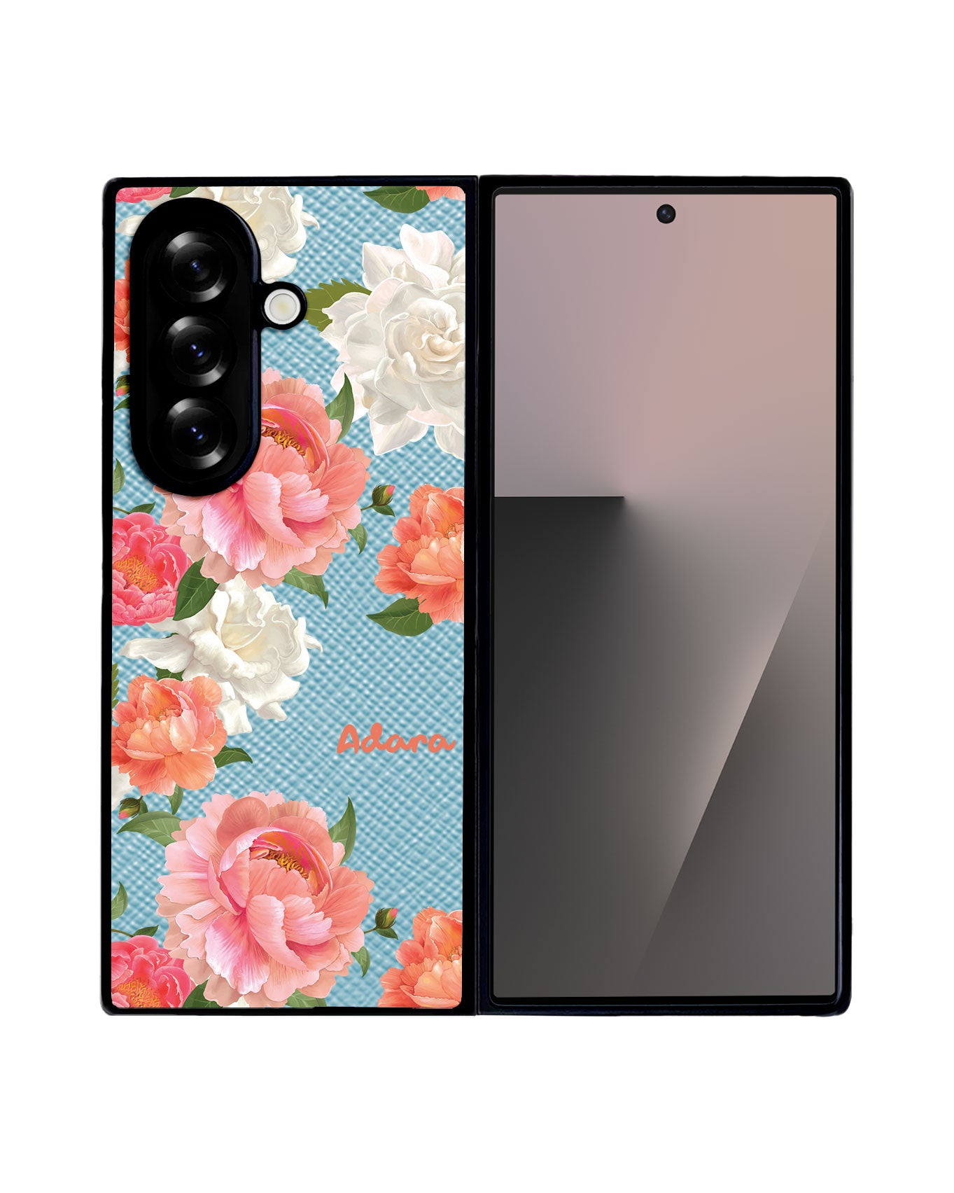 Android Flip / Fold Leather Grip - August Peony