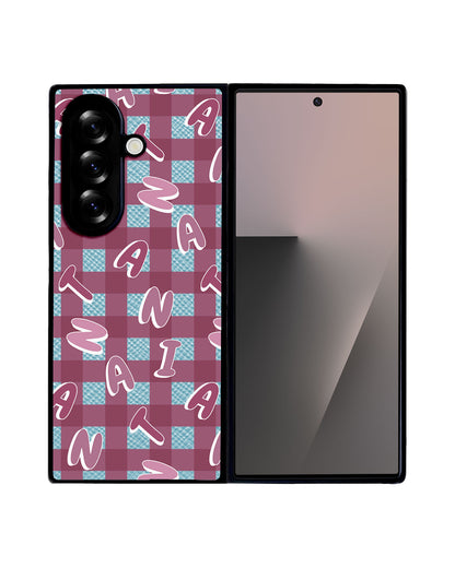 Android Flip / Fold Leather Grip - CUSTOM MONOGRAM 3.0 Checkered 2.0