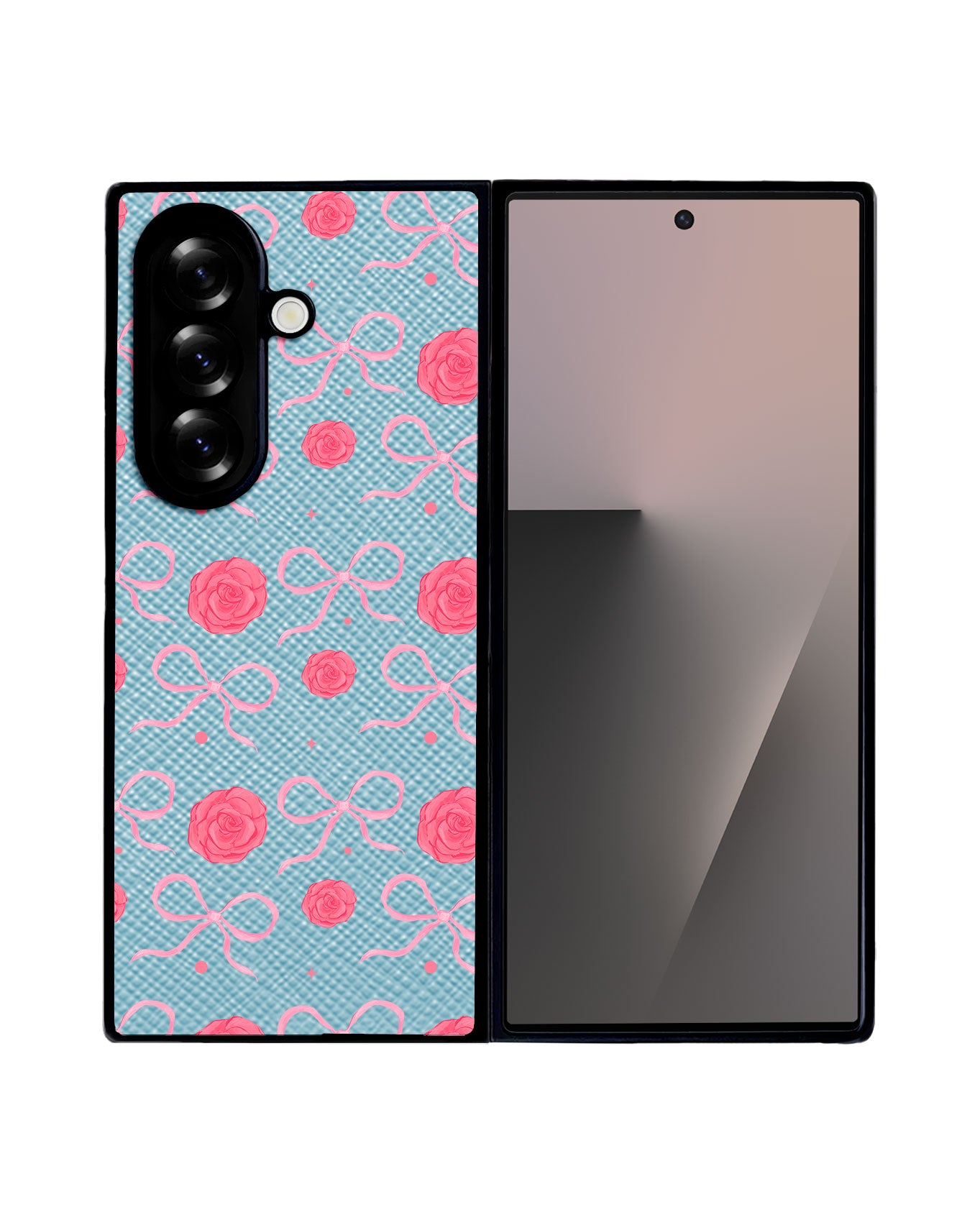 Android Flip / Fold Leather Grip - Coquette Rose