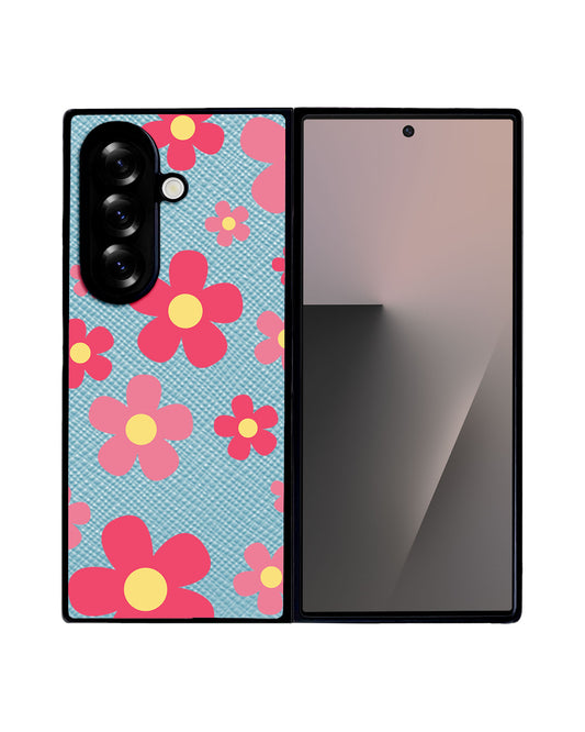 Android Flip / Fold Leather Grip - Daisy Blush