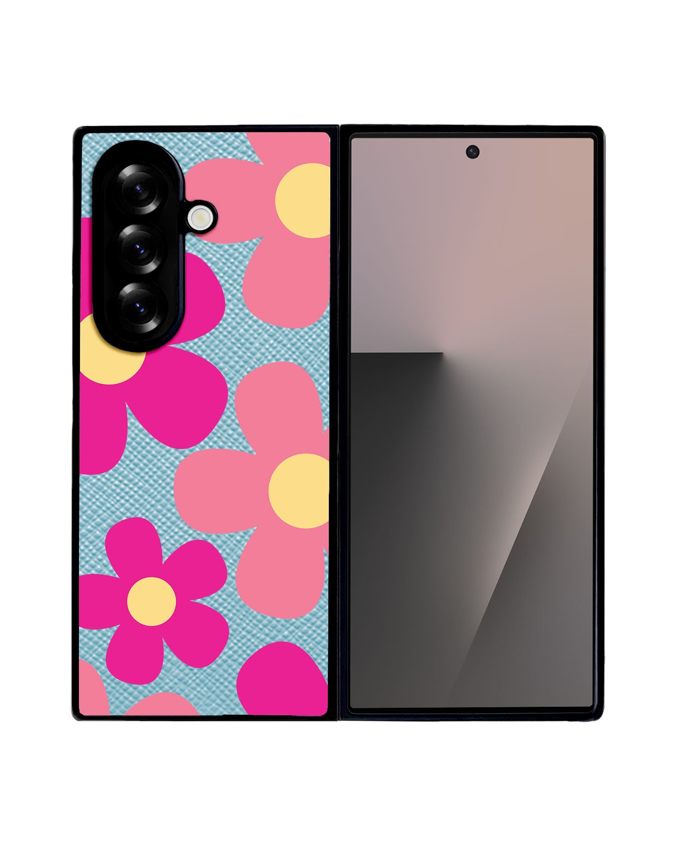 Android Flip / Fold Leather Grip - Daisy Delight