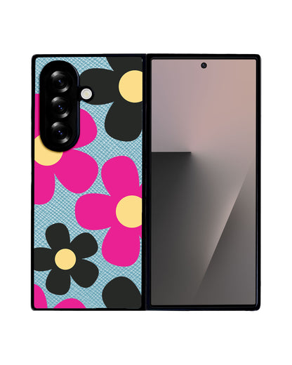 Android Flip / Fold Leather Grip - Daisy Hot Pink