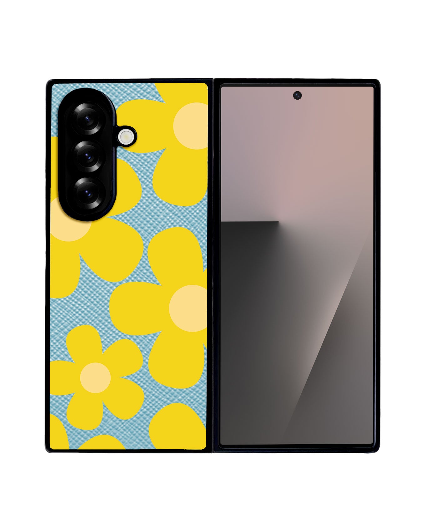 Android Flip / Fold Leather Grip - Daisy Sunshine