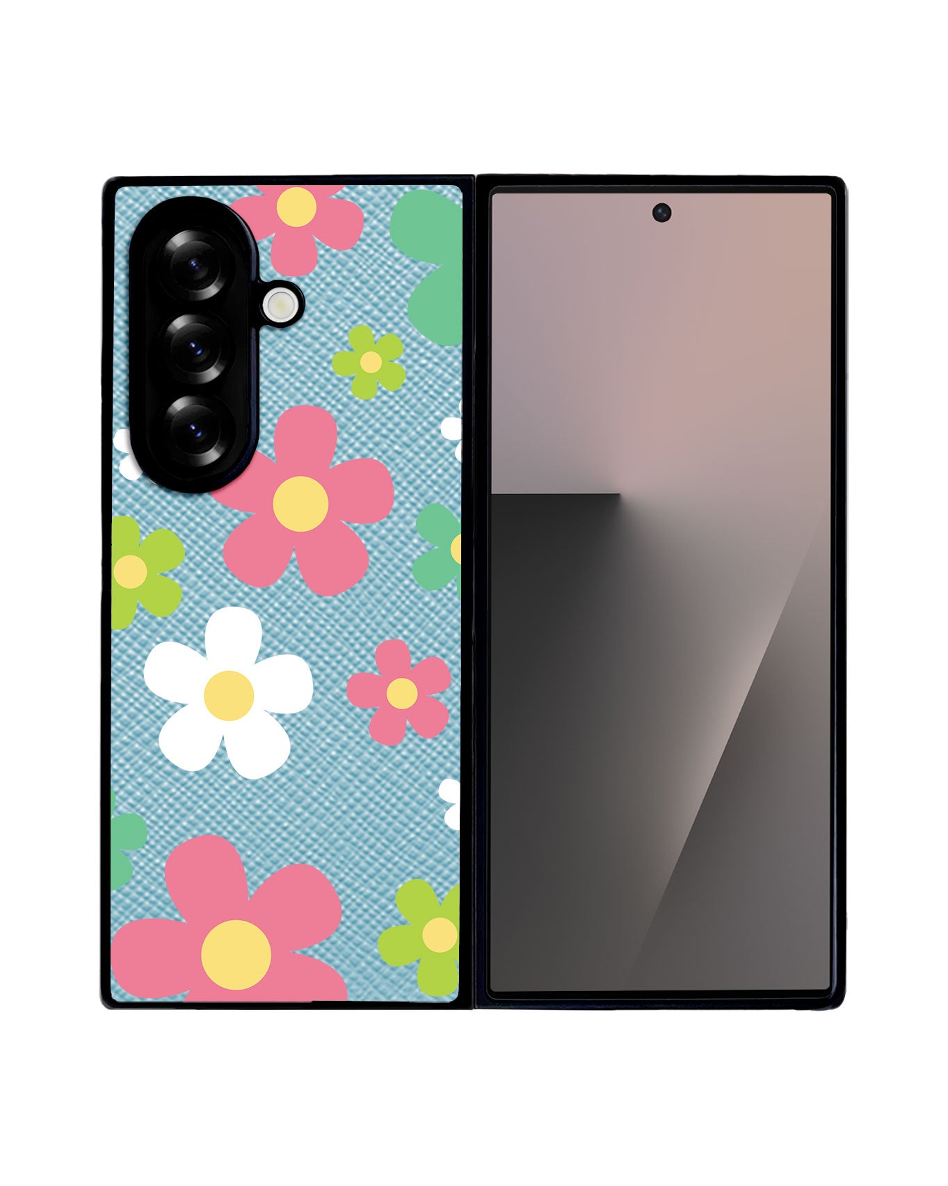 Android Flip / Fold Leather Grip - Daisy Wild