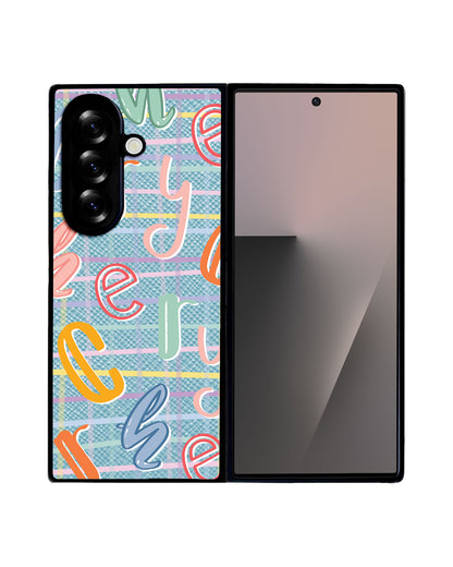 Android Flip / Fold Leather Grip - Doodle Monogram 1.0
