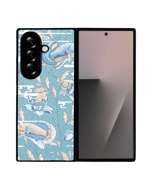 Android Flip / Fold Leather Grip - Fish & Floral 4.0