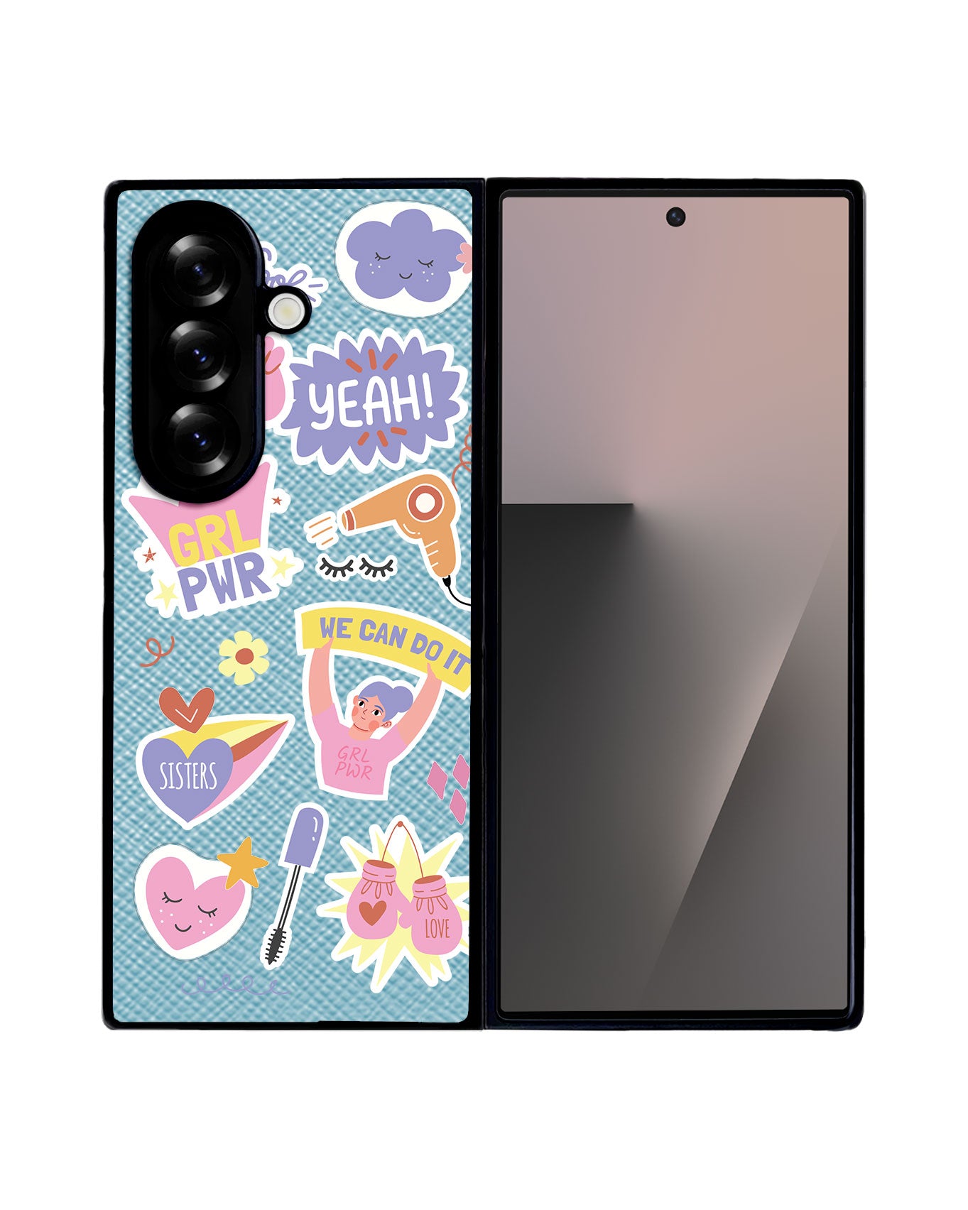 Android Flip / Fold Leather Grip - Girl Power Sticker Pack