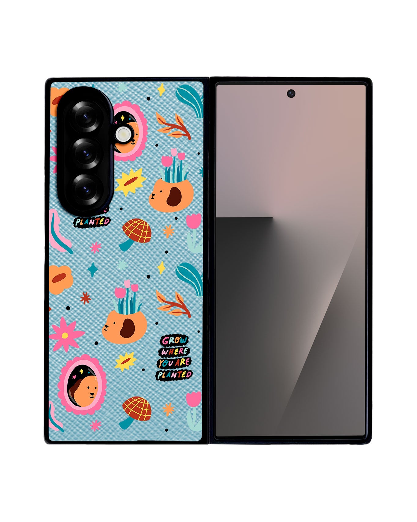 Android Flip / Fold Leather Grip - Grow and Bloom