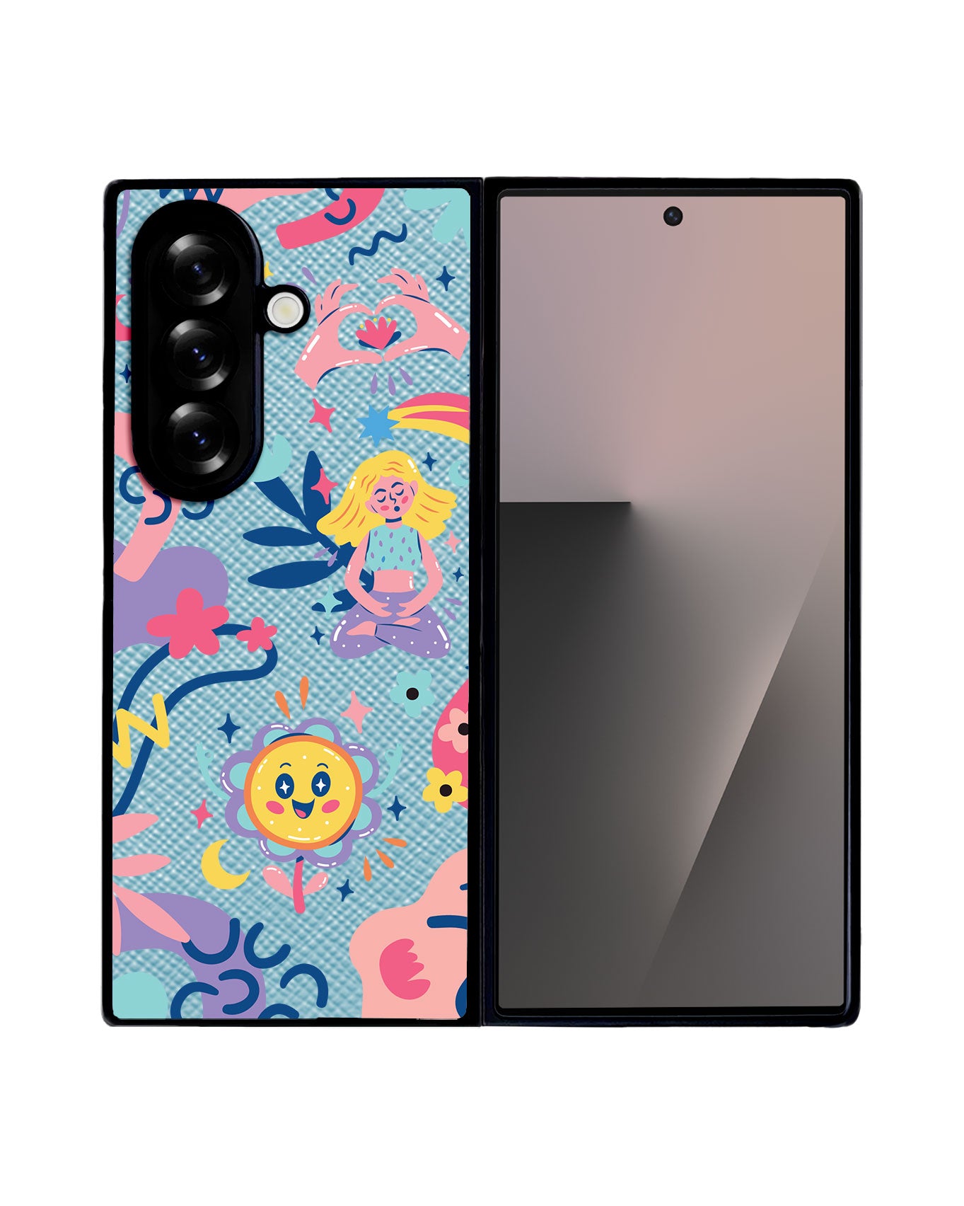 Android Flip / Fold Leather Grip - Heather