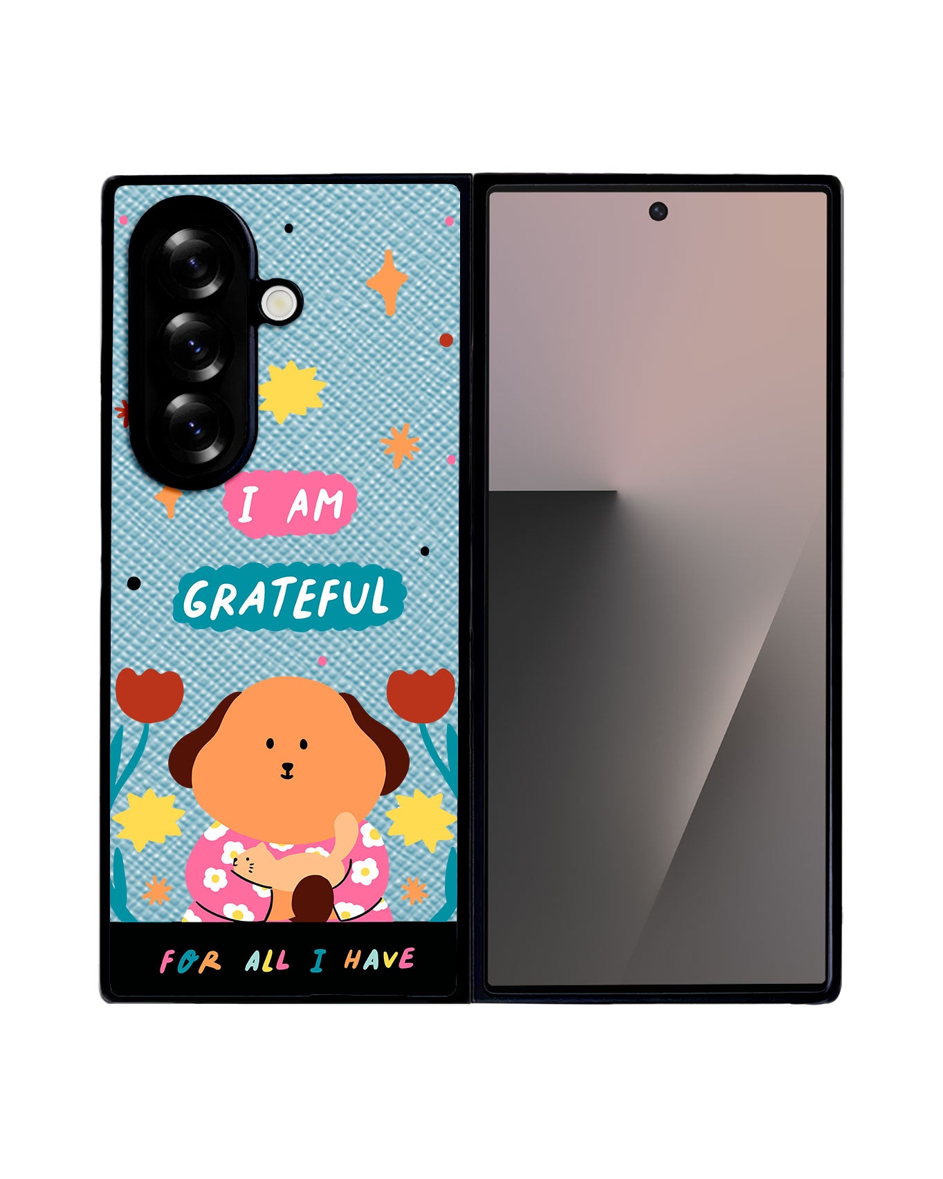 Android Flip / Fold Leather Grip - Kiku and the Cat