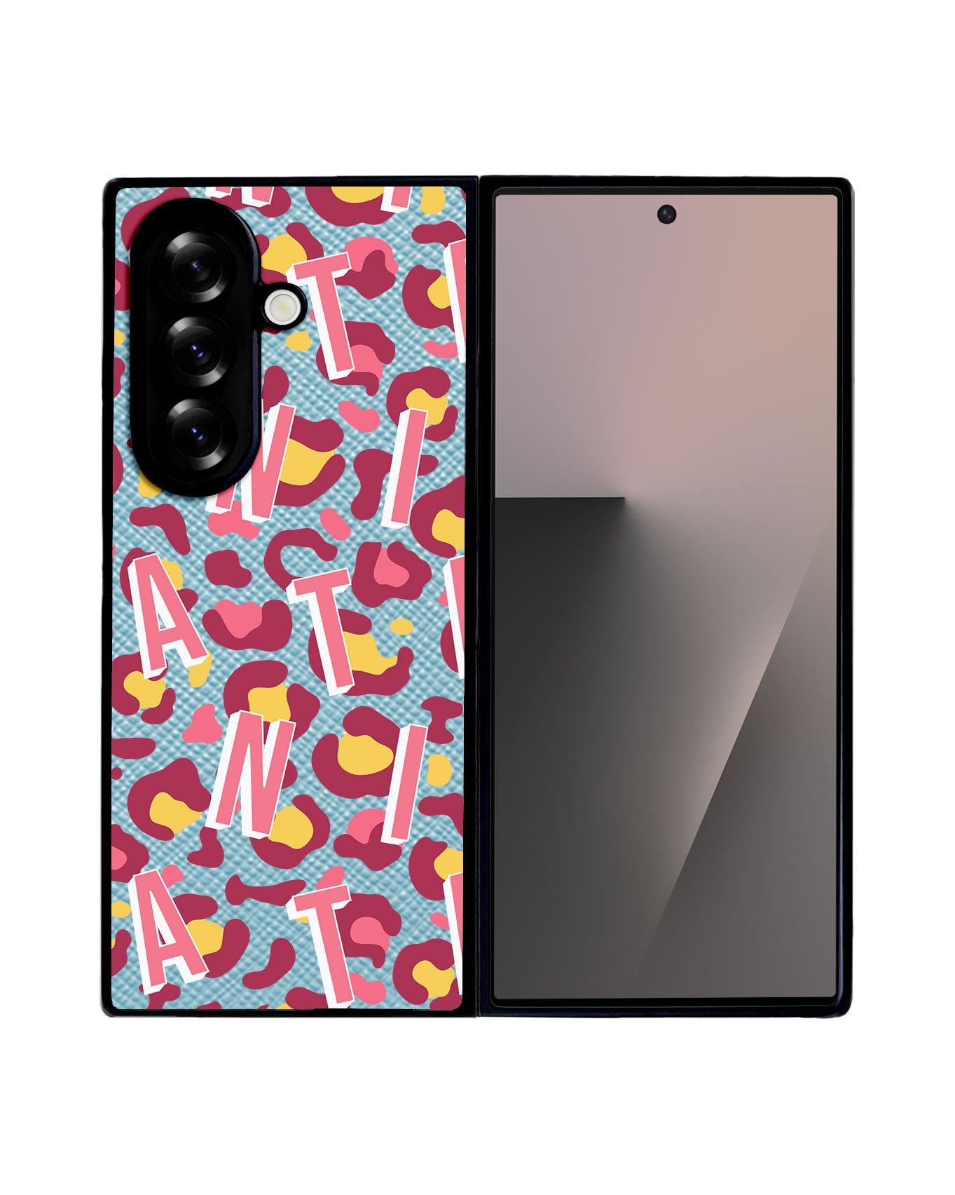 Android Flip / Fold Leather Grip - CUSTOM MONOGRAM 3.0 Leopard Monogram 3.0