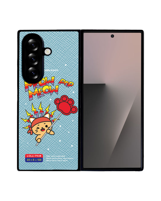 Android Flip / Fold Leather Grip - Meow Pop 1.0
