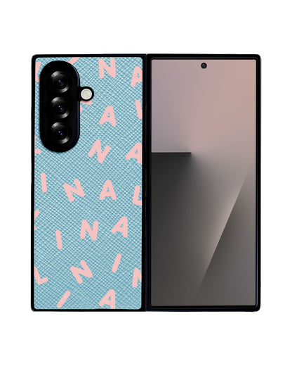 Android Flip / Fold Leather Grip - CUSTOM MONOGRAM 2.0 Pink