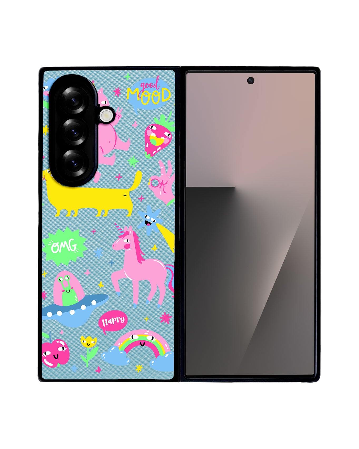 Android Flip / Fold Leather Grip - Monster Say Good Mood