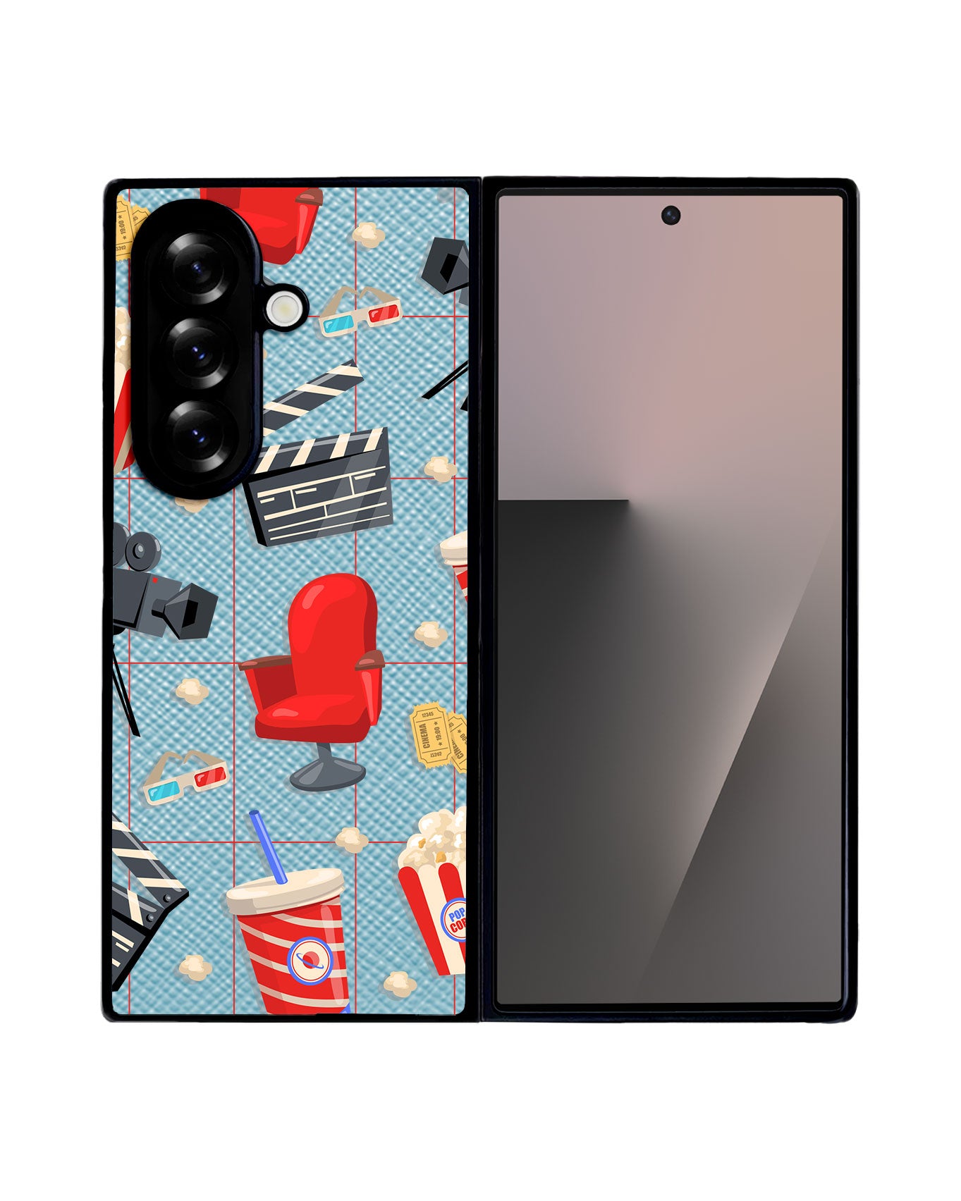 Android Flip / Fold Leather Grip - Movie Night