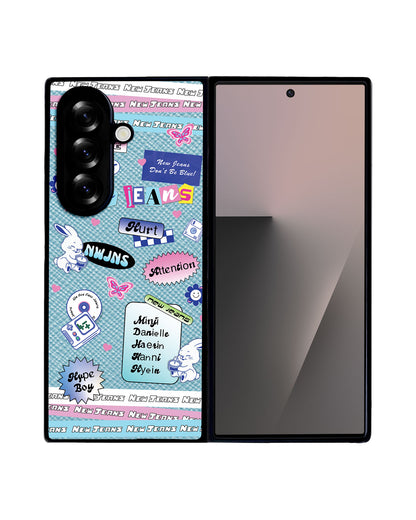 Android Flip / Fold Leather Grip - New Jeans Sticker Pack