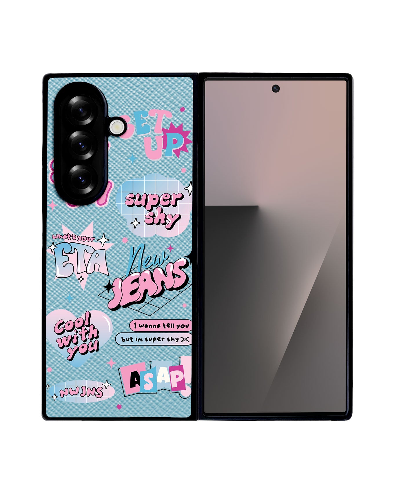 Android Flip / Fold Leather Grip - New Jeans Super Shy