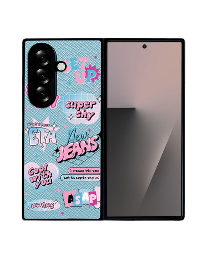 Android Flip / Fold Leather Grip - New Jeans Super Shy