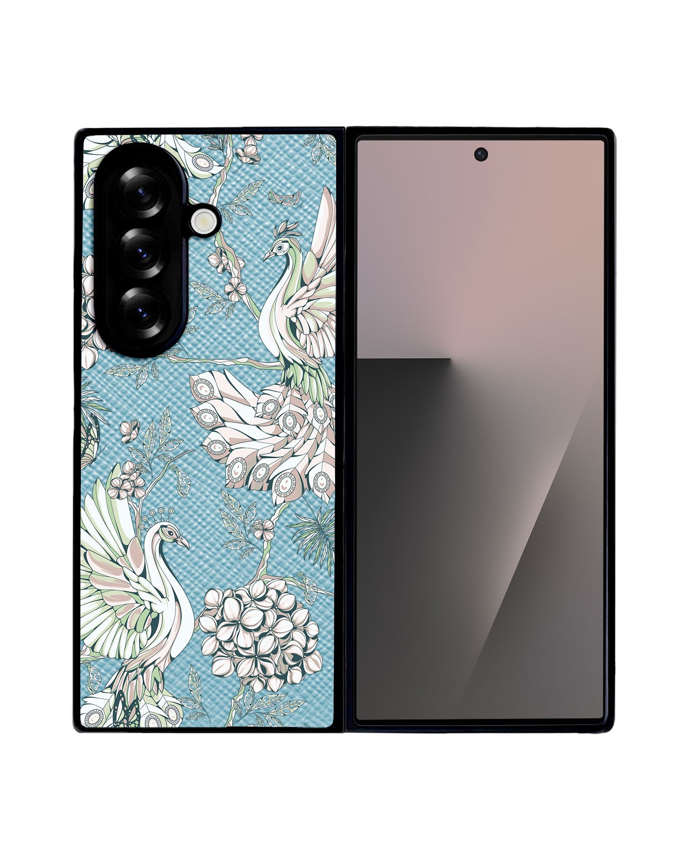 Android Flip / Fold Leather Grip - Peacock 4.0