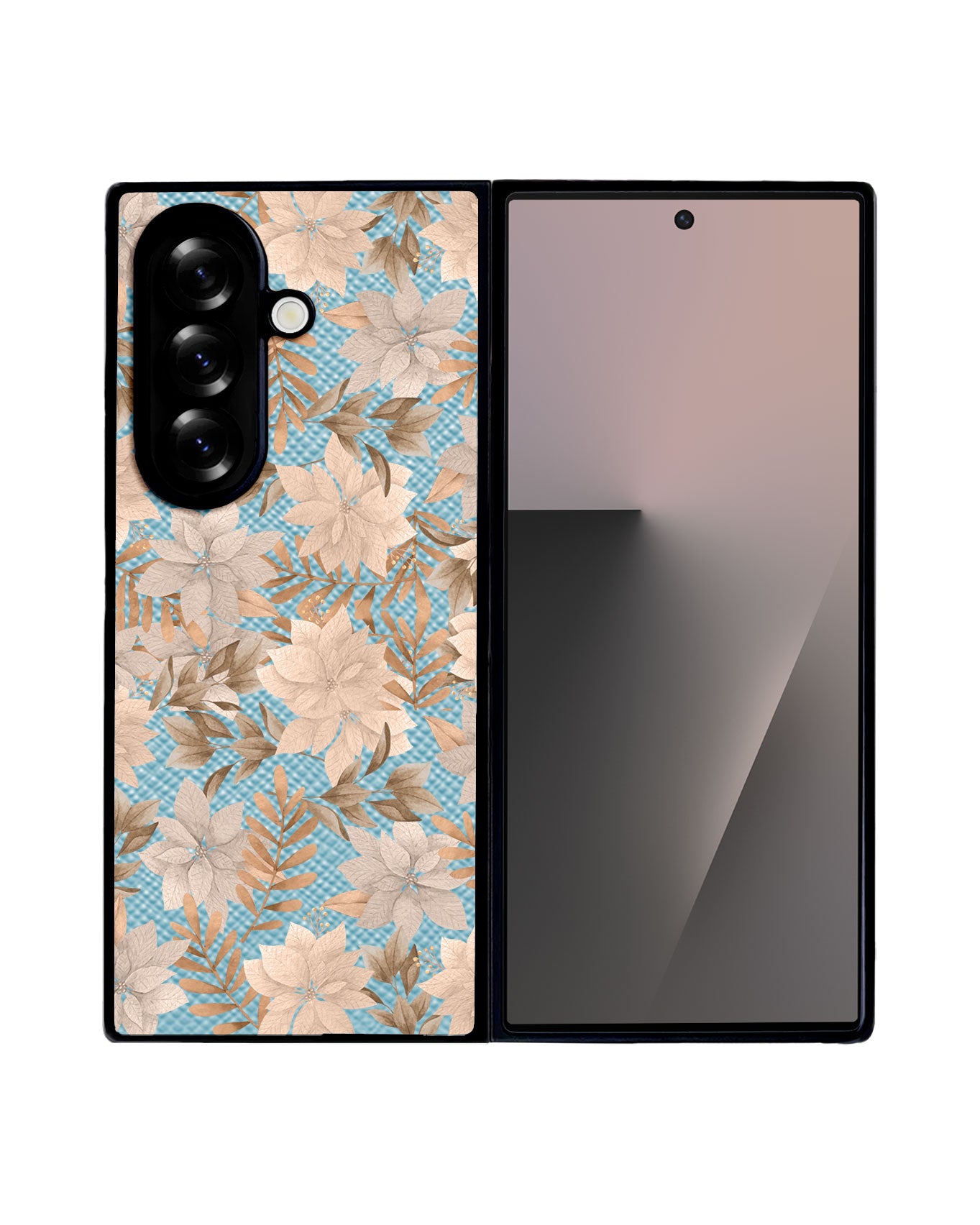 Android Flip / Fold Leather Grip - Rustic Lily