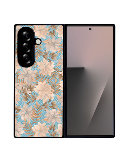 Android Flip / Fold Leather Grip - Rustic Lily