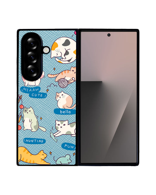 Android Flip / Fold Leather Grip - Playful Cat 2.0
