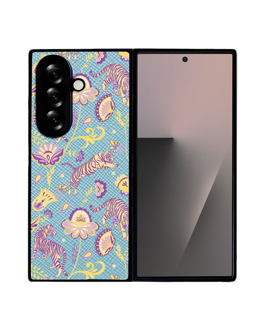 Android Flip / Fold Leather Grip - Tiger & Floral 4.0